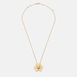 مملوكة مسبقًا قلادة فان كليف آند أربلز فريفول ماس ألماس ذهب أصفر عيار 18 نموذج كبير