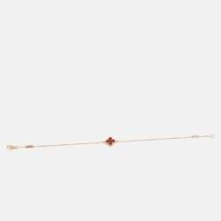 Pre Owned Van Cleef & Arpels Sweet Alhambra Carnelian 18k Rose Gold Bracelet