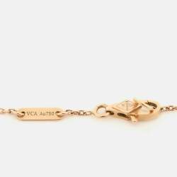 Pre Owned Van Cleef & Arpels Sweet Alhambra Carnelian 18k Rose Gold Bracelet