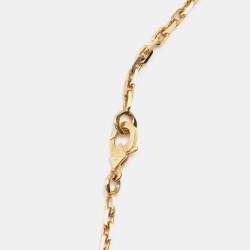 Pre Owned Van Cleef & Arpels Magic Alhambra 6 Motif Carnelian Tiger's Eye 18K Yellow Gold Pendant Necklace