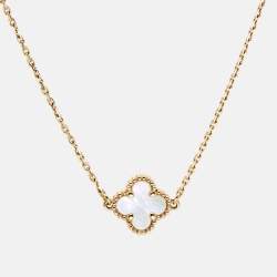 Pre Owned Van Cleef & Arpels Sweet Alhambra Mother of Pearl 18k Yellow Gold Bracelet