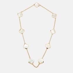 Van Cleef & Arpels Pure Alhambra Mother of Pearl Necklaces and Earring set