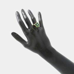 Van Cleef & Arpels 18K Yellow Gold and Diamond Vintage Alhambra Ring EU 55