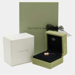 Pre Owned Van Cleef & Arpels 18K Rose Gold and Diamond Vintage Holiday Alhambra Pendant Necklace