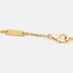 Pre Owned Van Cleef & Arpels Frivole 3 Flower Diamond 18k Yellow Gold Necklace