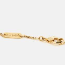 Pre Owned Van Cleef & Arpels Frivole 3 Flower Diamond 18k Yellow Gold Necklace