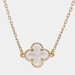 Pre Owned Van Cleef & Arpels Sweet Alhambra Mother of Pearl 18k Yellow Gold Bracelet