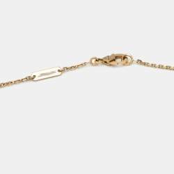 Pre Owned Van Cleef & Arpels Vintage Alhambra Mother of Pearl 18k Yellow Gold Necklace