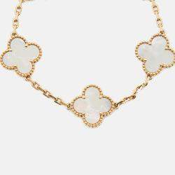 Van Cleef & Arpels Vintage Alhambra Mother of Pearl 18k Yellow Gold Bracelet
