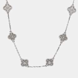 Pre Owned سوار فان كليف أند أربلز ستيشن سويت ألامبرا ألماس وذهب أبيض عيار 18