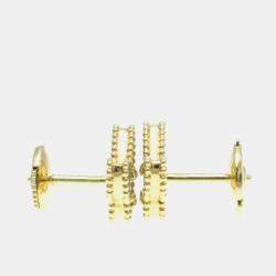 Van Cleef & Arpels 18K Yellow Gold, Mother of Pearl Butterfly Sweet Alhambra Studs Earrings