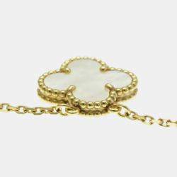 Pre Owned Van Cleef & Arpels 18K Yellow Gold Vintage Alhambra Pendant Necklace