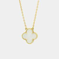 Pre Owned Van Cleef & Arpels 18K Yellow Gold Vintage Alhambra Pendant Necklace