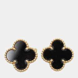 Van Cleef & Arpels Vintage Alhambra Onyx Earrings 