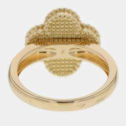 Van Cleef & Arpels 18K Yellow Gold Vintage Alhambra Ring EU 55