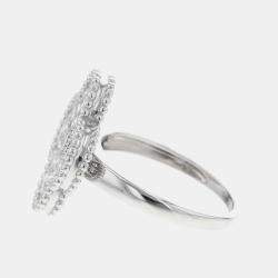  Van Cleef & Arpels 18K White Gold Magic Alhambra Ring EU 59