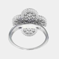  Van Cleef & Arpels 18K White Gold Magic Alhambra Ring EU 59