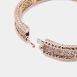 Van Cleef & Arpels 18K Pink Gold 3 Rows Small Model Perlee Diamond Bracelet