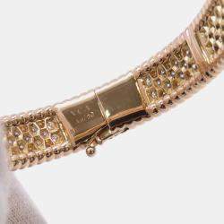 Van Cleef & Arpels 18K Pink Gold 3 Rows Small Model Perlee Diamond Bracelet