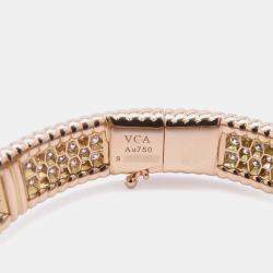 Van Cleef & Arpels 18K Pink Gold 3 Rows Small Model Perlee Diamond Bracelet