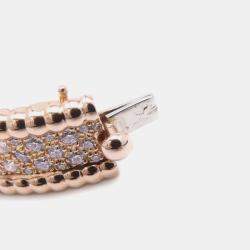 Van Cleef & Arpels 18K Pink Gold 3 Rows Small Model Perlee Diamond Bracelet