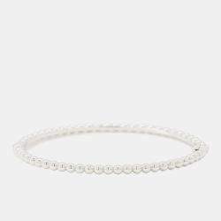 Van Cleef & Arpels 18K White Gold Perlee Gold Pearl Bracelet Medium  