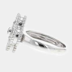 Van Cleef & Arpels 18K White Gold Vintage Alhambra Ring EU 49 