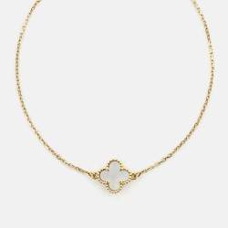 Pre Owned Van Cleef & Arpels Sweet Alhambra  Mother of Pearl Yellow Gold Bracelet
