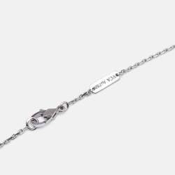 Pre Owned Van Cleef & Arpels Vintage Alhambra Gulloiche 18k White Gold Necklaces