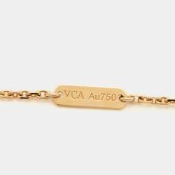 Pre Owned Van Cleef & Arpels Vintage Alhambra Mother of Pearl 18k Yellow Gold Necklace