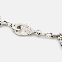 Pre Owned Van Cleef & Arpels Vintage Alhambra Guilloché 18k White 5 Motif Station Bracelet