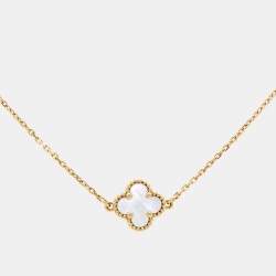 Pre Owned Van Cleef & Arpels Sweet Alhambra Mother of Pearl 18k Yellow Gold Bracelet