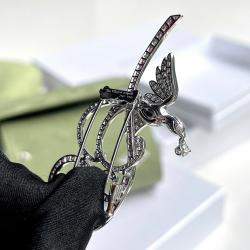 Van Cleef & Arpels Oiseaux de Paradis Collection "Bird of Paradise" High Jewelry Brooch Set White Gold with Colored Diamonds