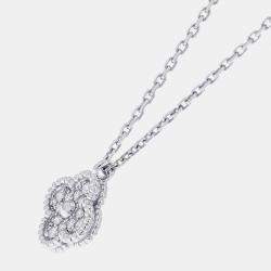 Van Cleef & Arpels 18K White Gold and Diamond Sweet Alhambra Pendant Necklace