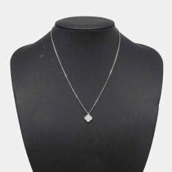 Van Cleef & Arpels 18K White Gold and Diamond Sweet Alhambra Pendant Necklace