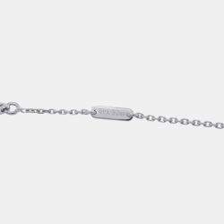 Van Cleef & Arpels 18K White Gold and Diamond Sweet Alhambra Pendant Necklace