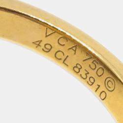 Van Cleef & Arpels Alhambra Diamond Onyx 18K Yellow Gold Ring EU 49