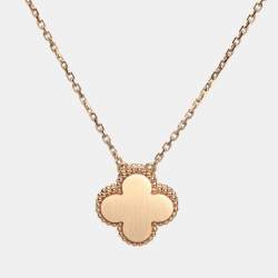 Pre Owned قلادة فان كليف أند أربلز فينتدج ألامبرا ألماس طبقة وردي ذهب وردي عيار 18