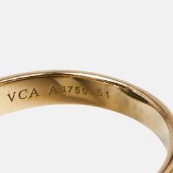 Van Cleef & Arpels Cosmos Mother of Pearl Diamonds 18k Rose Gold Medium Model Ring Size 51