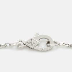 Van Cleef & Arpels Vintage Alhambra Limited Edition Holiday 2022 Celadon Sevres Porcelain Diamond 18k White Gold Necklace