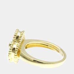 Van Cleef & Arpels  18K Yellow Gold Diamond Mother of Pearl Vintage Alhambra Ring EU 51