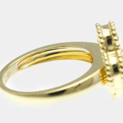 Van Cleef & Arpels  18K Yellow Gold Diamond Mother of Pearl Vintage Alhambra Ring EU 51