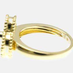 Van Cleef & Arpels  18K Yellow Gold Diamond Mother of Pearl Vintage Alhambra Ring EU 51