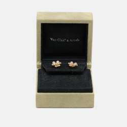 Pre Owned Van Cleef & Arpels Diamond 18k Yellow Gold Frivole Mini Earrings