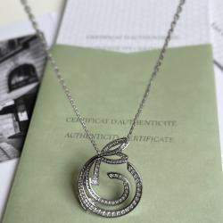 Van Cleef & Arpels 18K White Gold Contes d'Hiver Full Diamond Pendant Necklace