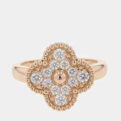 Van Cleef & Arpels  18K Pink Gold Vintage Alhambra Ring EU 53