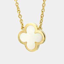 Pre Owned Van Cleef & Arpels 18K Yellow Gold Pure Alhambra Pendant Necklace