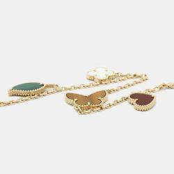 Van Cleef & Arpels 18K Yellow Gold Lucky Alhambra Chain Bracelet