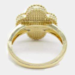 Van Cleef & Arpels Vintage Alhambra 18K Yellow Gold, Diamond, Onyx Ring EU 50.5