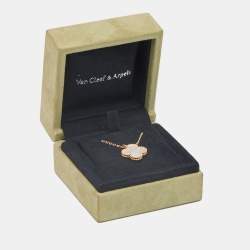 Pre Owned Van Cleef & Arpels Vintage Alhambra Mother of Pearl 18k Yellow Gold Necklace